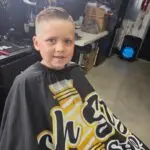 I client with a fresh haircut
